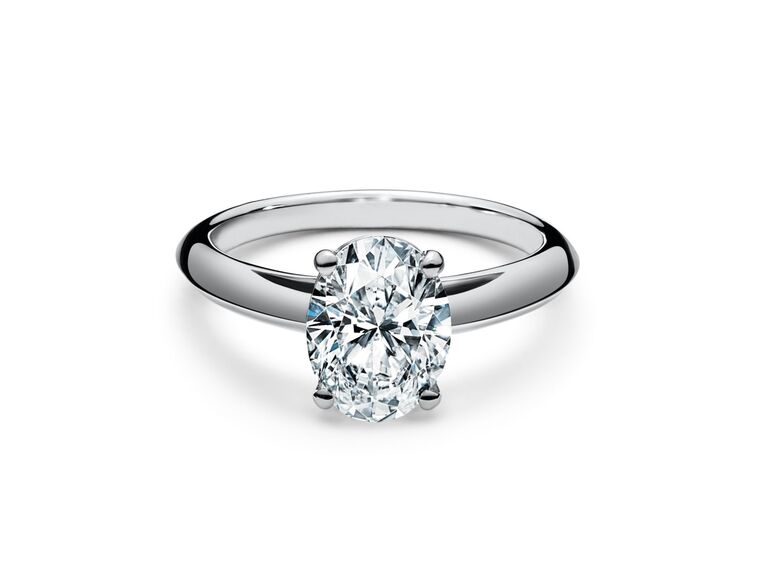 oval-cut solitaire diamond engagement ring