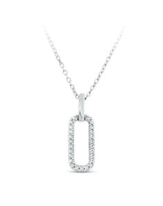 Kay Jewelers Diamond Paperclip Necklace Sterling Silver 18" Wedding Necklace photo