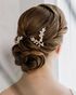 AW Bridal AW BRIDAL Wedding Hair Clip Rhinestone Bridal Hair Pieces Hair Combs for Women Pearl Wedding Hair Barrettes Wedding Hair Accessories for Brides 3pcs (Gold) Gold Pins, Combs + Clip - thumbnail - 4