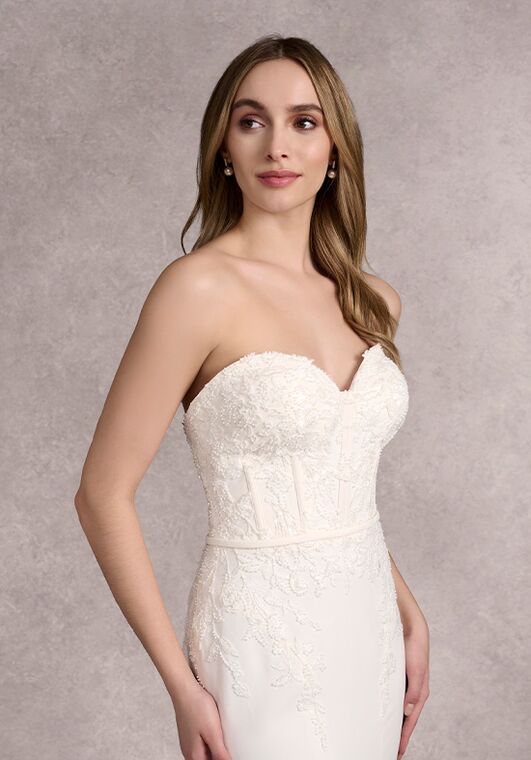 Adrianna Papell Platinum 31265 Sheath Wedding Dress - 3