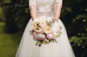 Pastel Peony and Rose Bridal Bouquet