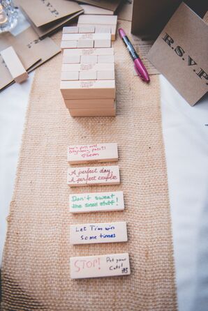 Creative Jenga Inspired Guest Signing