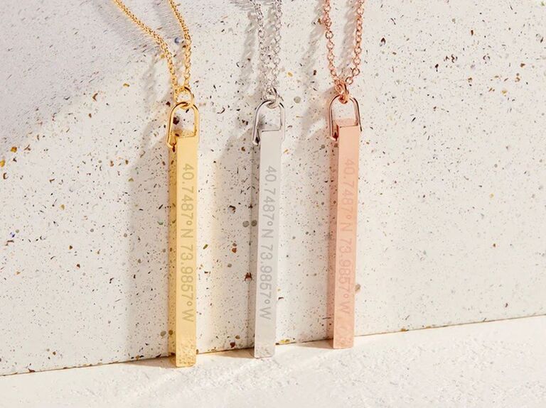 Custom coordinates necklace long distance relationship gift