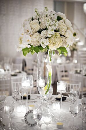 Elegant All-White Centerpiece