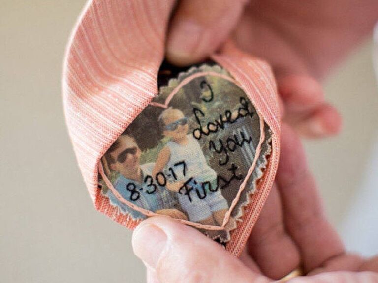 I Loved You First personalized photo tie patch