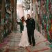 Bohemian Couple at Graffiti Wall in The Guild in Kansas City, MO