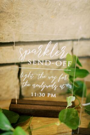 Acrylic Sign for Sparkler Send-Off