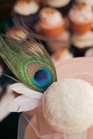 Colorful Peacock Feather Cake Topper