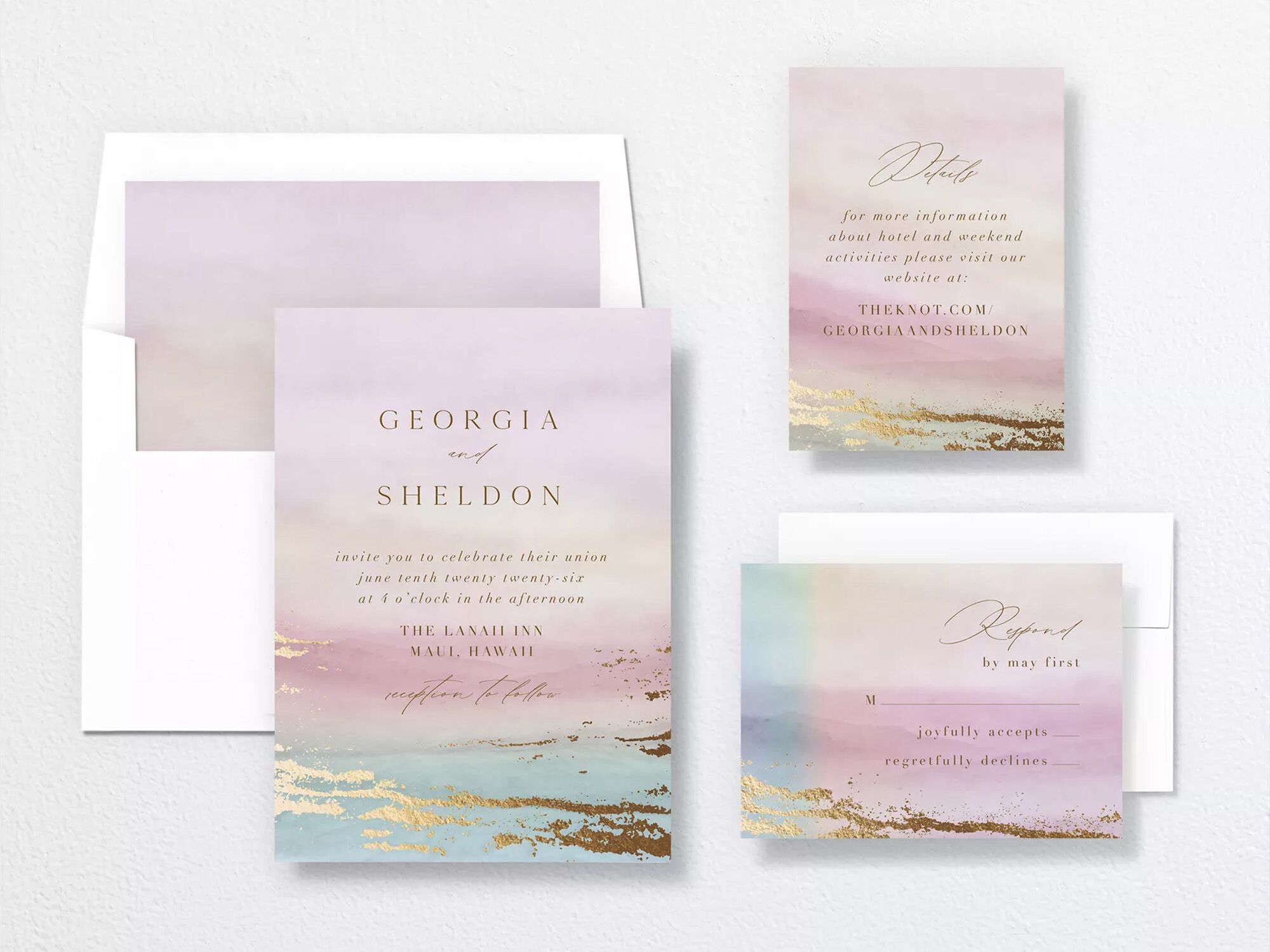 Lined Envelopes | Custom Venue Watercolor Liner