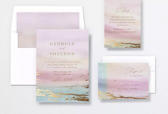 Beautiful and serene watercolor wedding invitations.