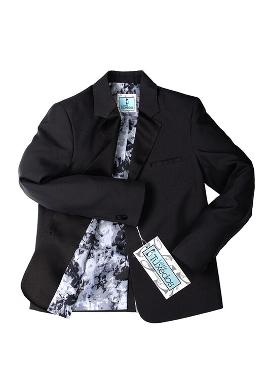 Little Tuxedos "Prodigy" Kids Dark Charcoal Tuxedo (5-Piece Set) Flower Girl Dress and Ring Bearer Outfit - 6