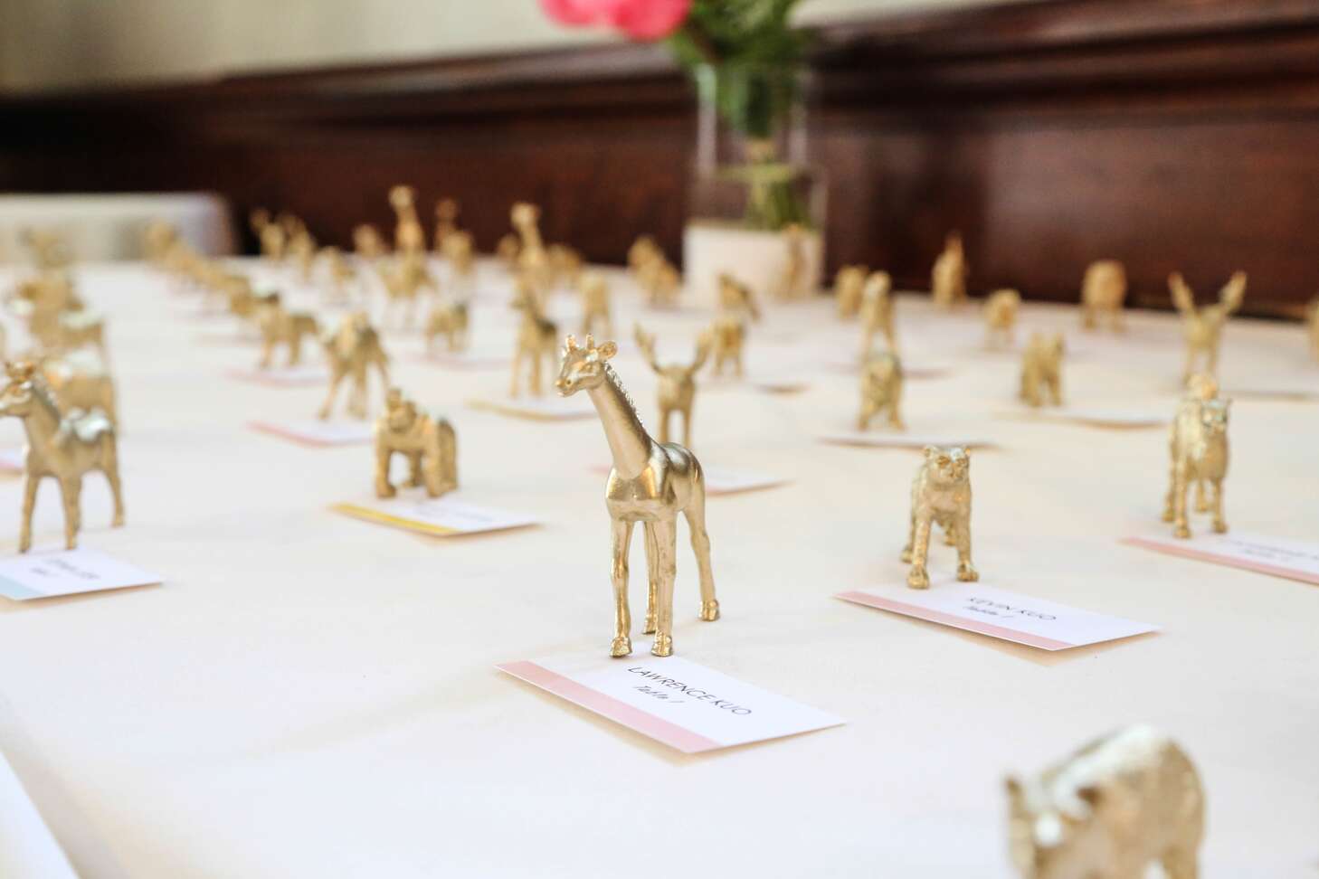 Gold Animal Figurines Place Card Holders