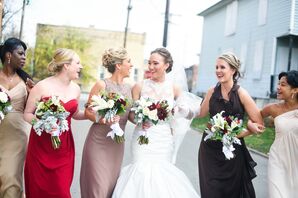 Bridal Party with Different Dresses