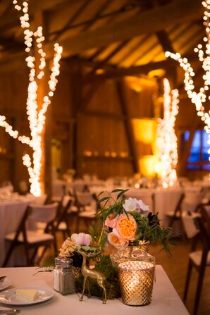Green and Peach Floral Centerpieces