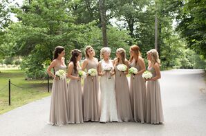 Taupe Strapless Bridesmaid Dresses