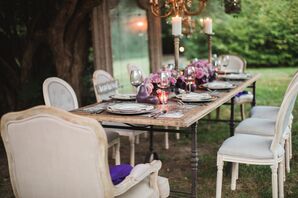 Low Purple Centerpieces Made for Easy Conversation
