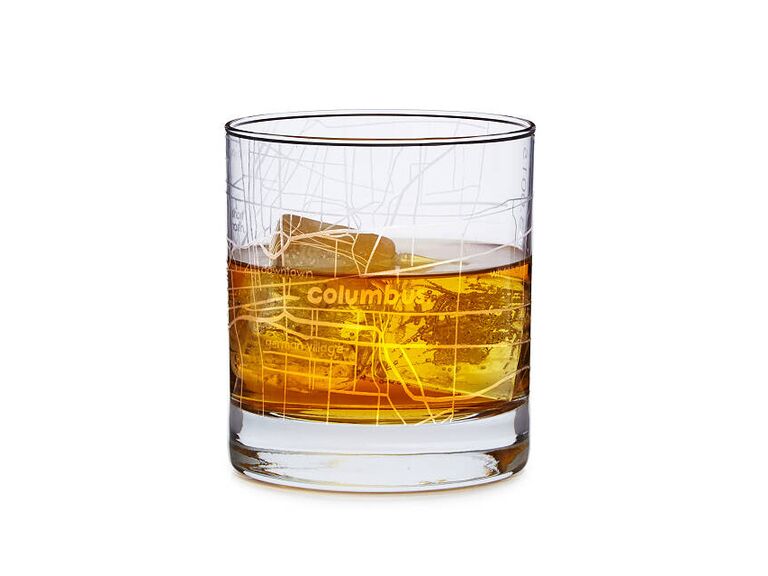 Custom map glass just because gift