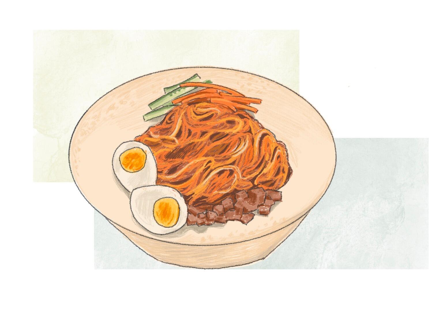Kai: Summer is by far the best season to be in London. The late sunset means we get to go for walks after dinner, and still be back before sundown. My favourite dish to make on a hot summer's day is Bibim Guksu (Korean spicy cold noodles).