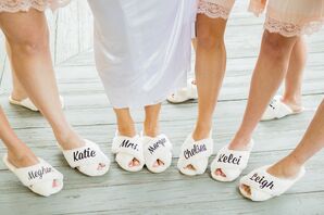 Custom Fuzzy Slippers for Bridesmaids