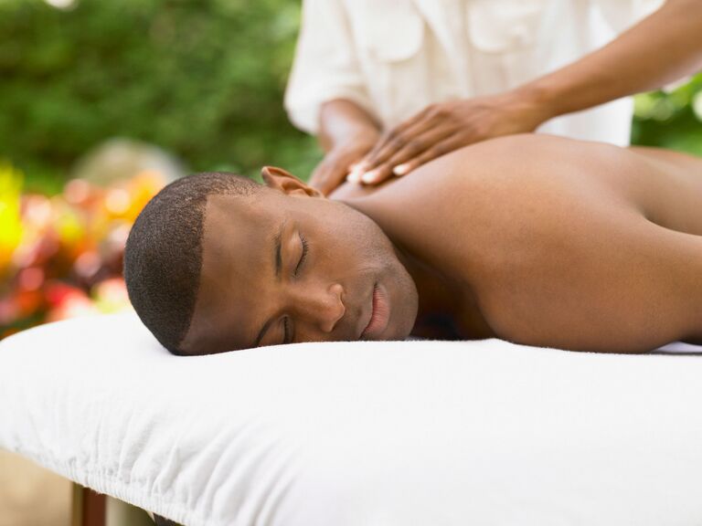 Man receiving massage at spa acts of service love language gift idea