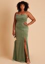 Birdy Grey Ash Dress in Velvet Dark Sage Bridesmaid Dress - thumbnail - 6