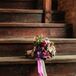 Romantic Fall Bouquet With Purple Ribbon