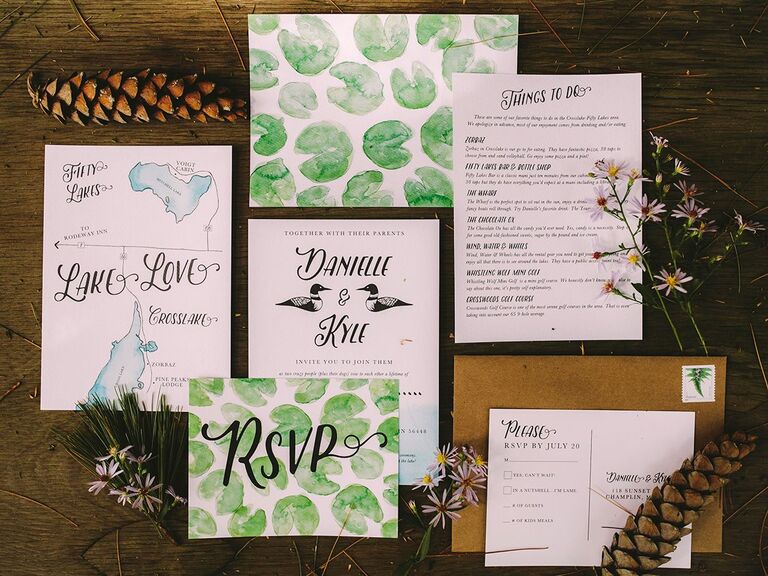 nature-inspired stationery wedding invitation suite