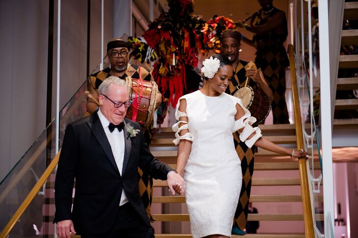 Bride and Groom During Wedding at The Chicago Art Institute