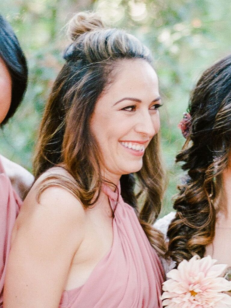 Wedding Guest Hairstyles Half-Up Bun