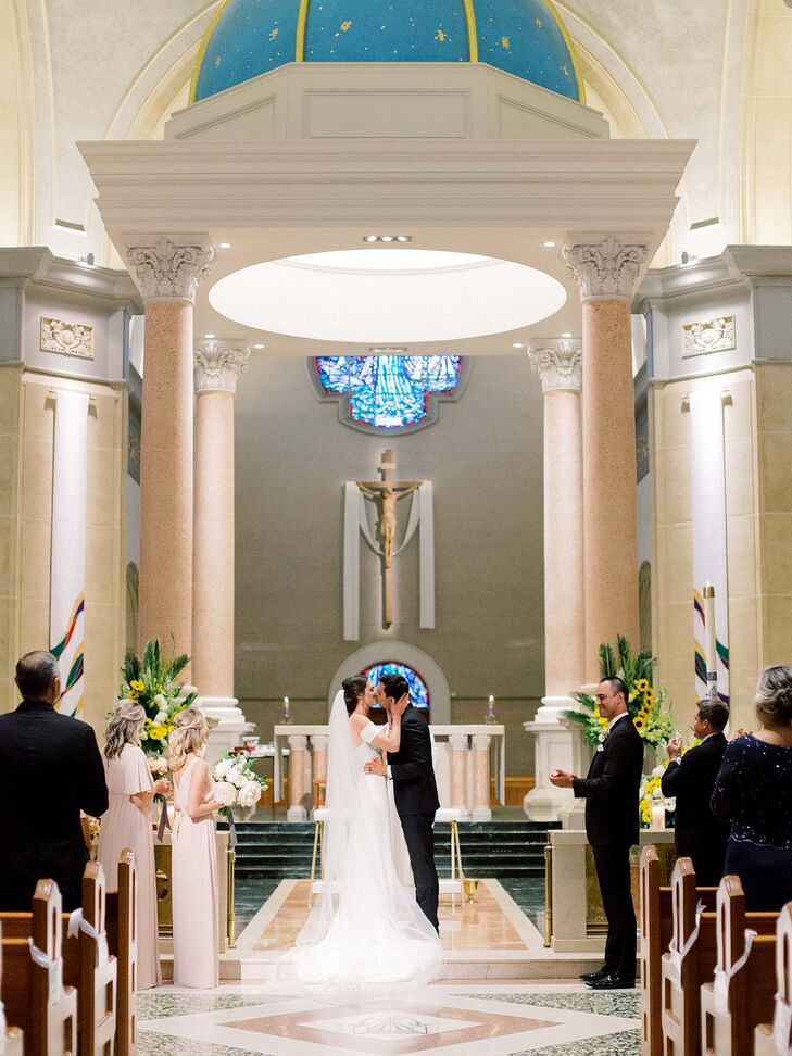 Traditional First Kiss at The Immaculata in San Diego, California