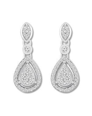 Kay Jewelers Diamond Teardrop Earrings 1/3 ct tw Round-cut 10K White Gold Wedding Earring photo