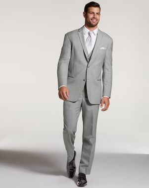 MEN’S WEARHOUSE Joseph Abboud® Light Gray Satin Edged Notch Lapel Gray Tuxedo