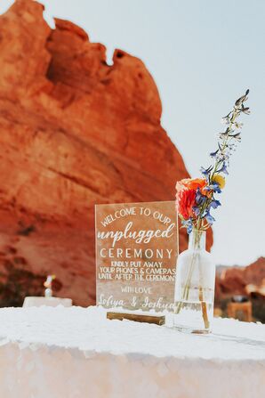 Acrylic Unplugged Wedding Ceremony Sign