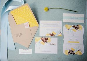 White Floral Design Wedding Invitations