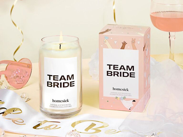 Homesick Team Bride scented candle junior bridesmaid gift