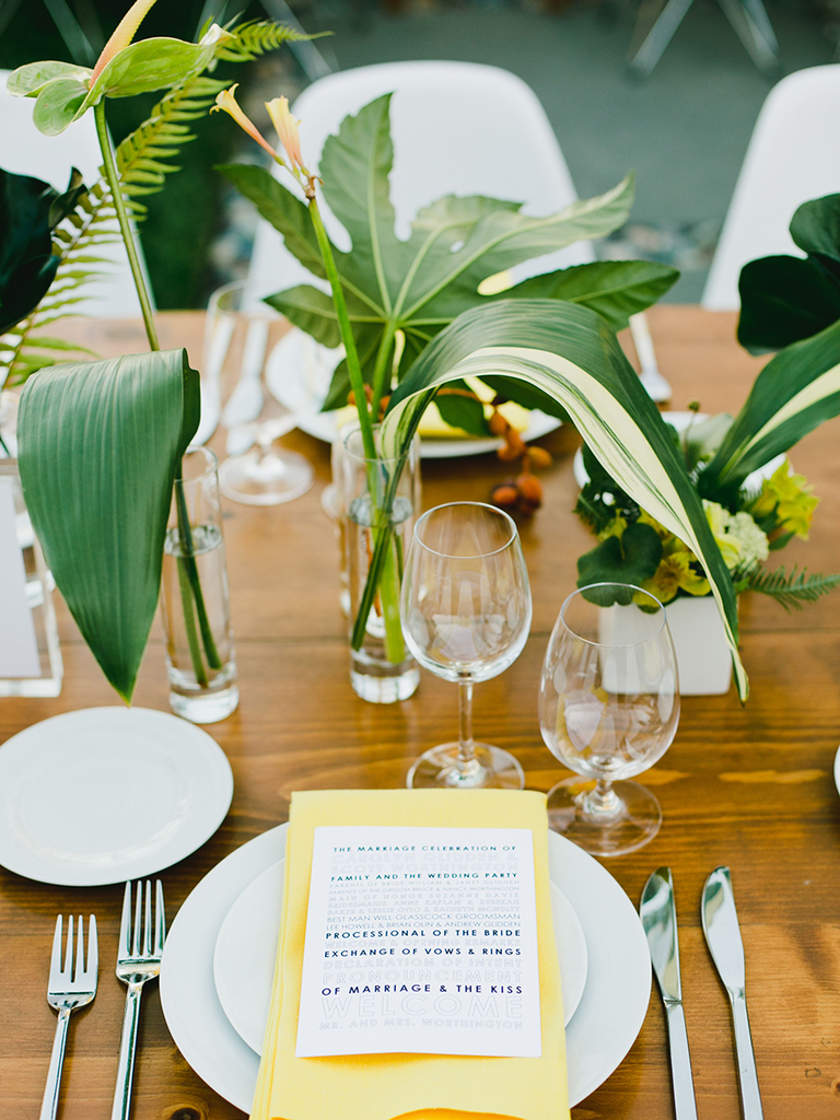 tropical green centerpieces