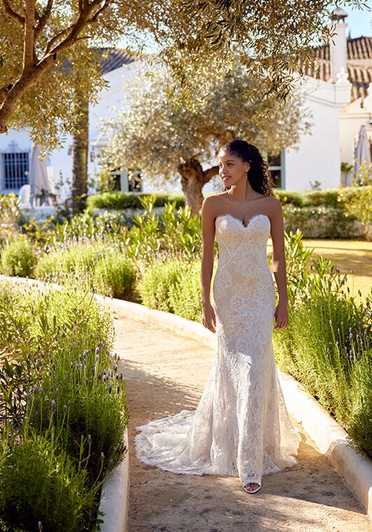 Lillian West 66428 Fit-and-Flare Wedding Dress - 4