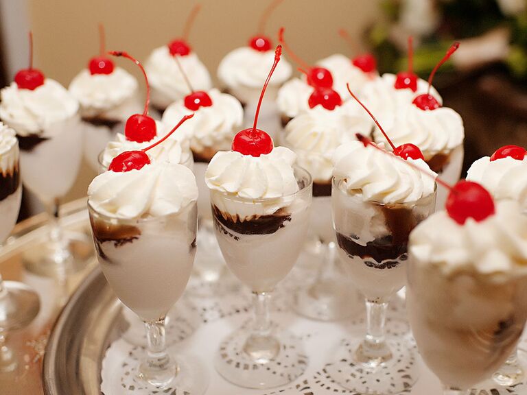 ice cream sundae bar at wedding