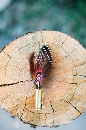 DIY Pheasant Feather, .357 Bullet-Casing Boutonniere