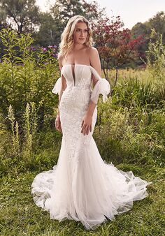 Lillian West 66348 Fit-and-Flare Wedding Dress