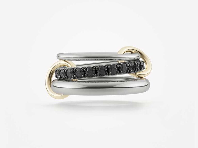 Three band black diamond eternity ring