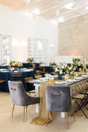 Velvet Chairs for Reception at The Ivory Oak in Wimberley, Texas
