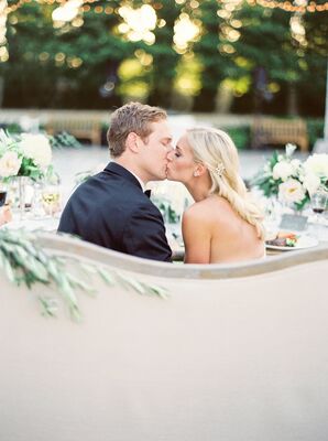 Bride and Groom Wedding Reception Kiss