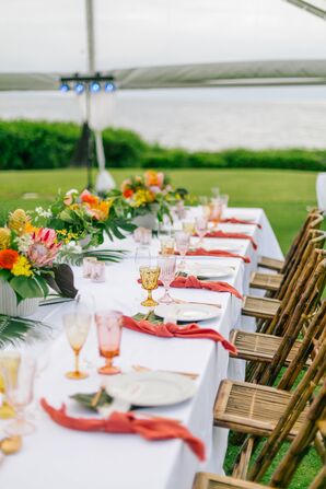 Elegant, Colorful Tropical Centerpieces