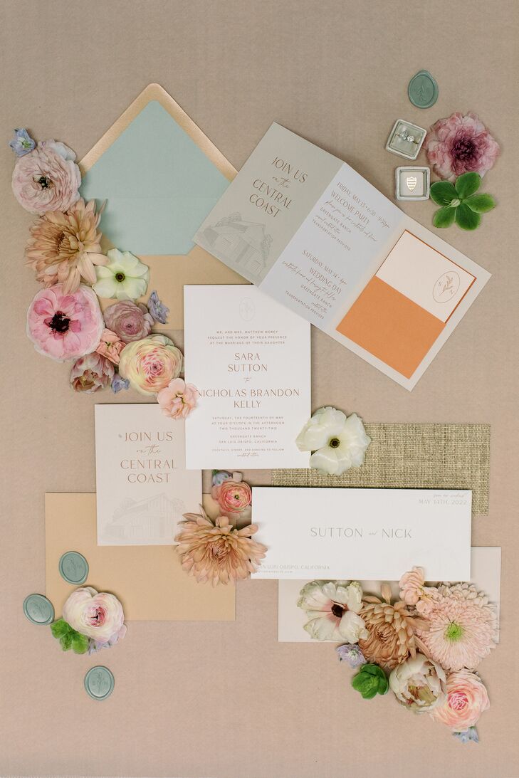 A Pastel, Springtime Invitation Suite by Swell Press Paper Co.