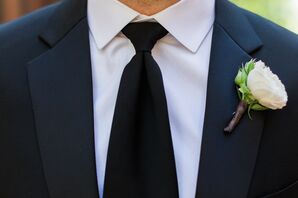 Classic White Rose Boutonniere