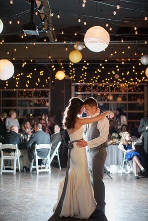 First Kiss Under String Lights and Paper Lanterns