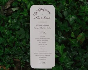 Black and White Wedding Program