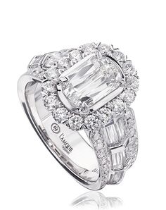 Christopher Designs Glamorous Emerald, Oval Cut Engagement Ring