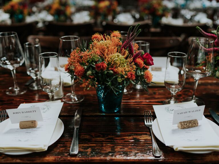 Wedding Centerpieces Spiky Flowers